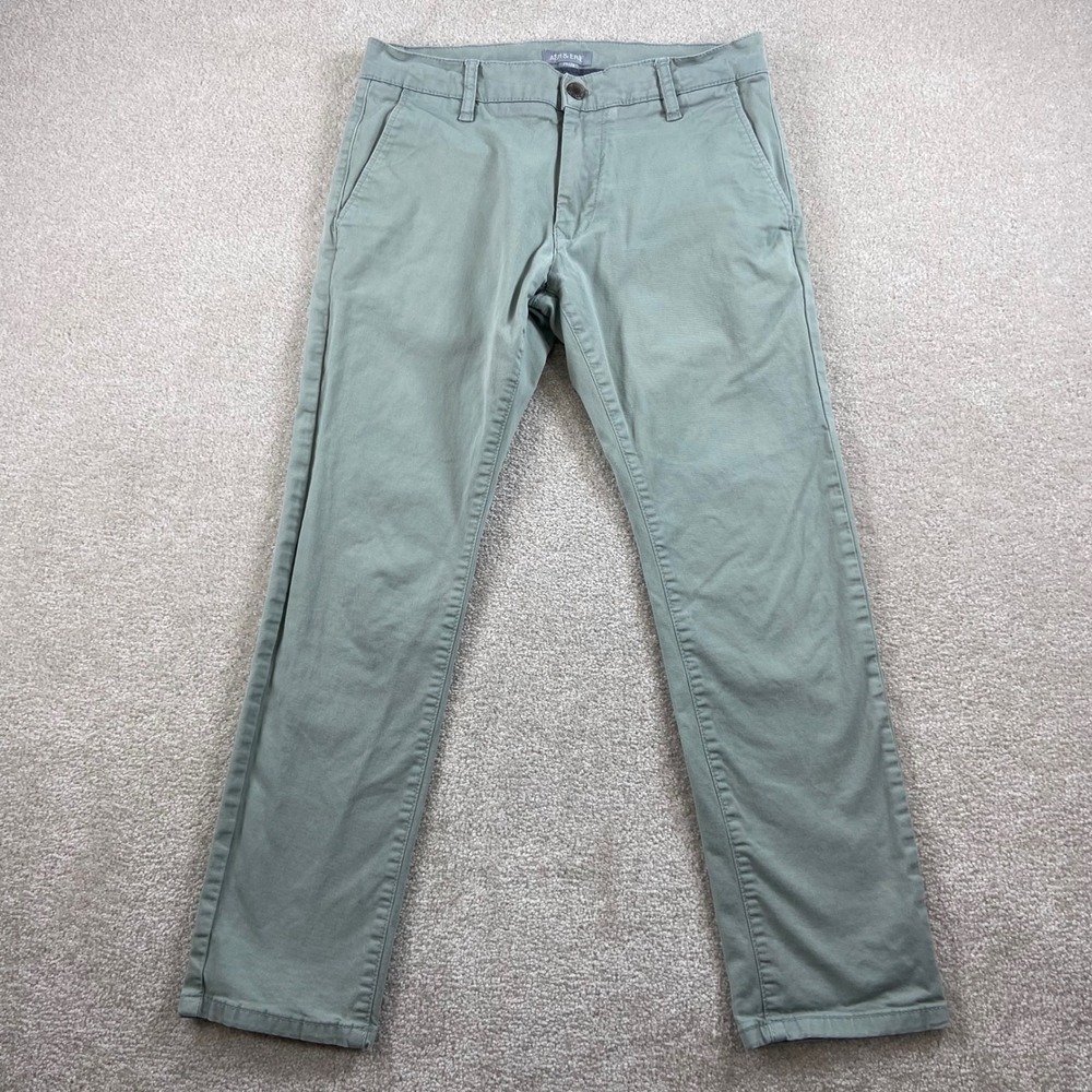 Ash & Erie Essential Chino Pants Mens 29x26.5 Sage Green Slim Tapered Casual